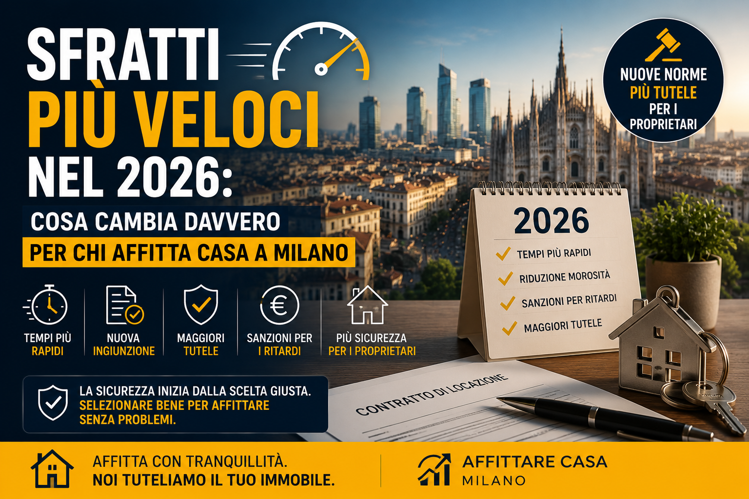 Scopri di più sull'articolo Sfratti più veloci nel 2026: cosa cambia davvero per chi affitta casa a Milano