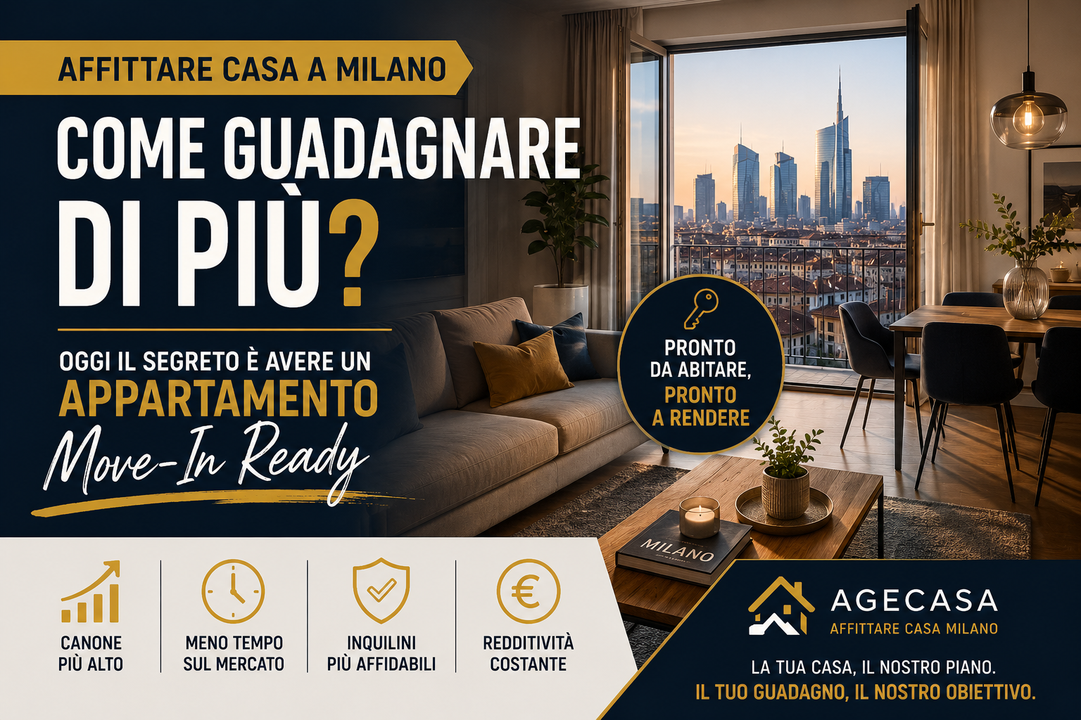 Scopri di più sull'articolo Come guadagnare di più affittando casa a Milano? Oggi il segreto è avere un appartamento Move-In Ready