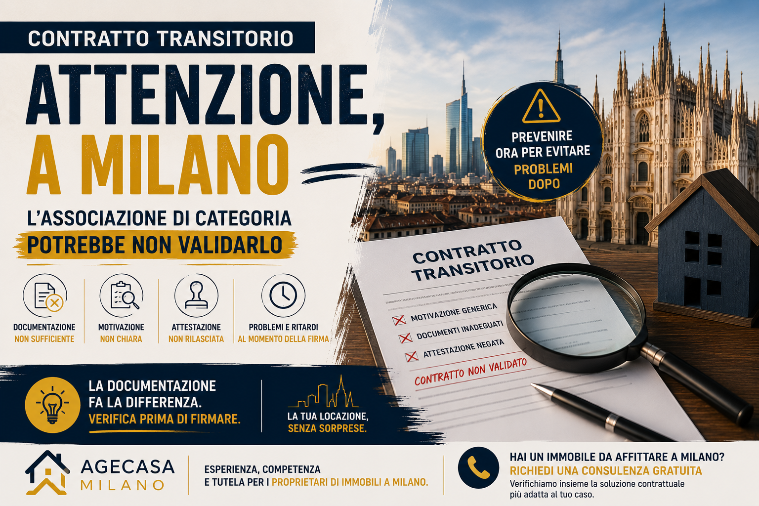 Scopri di più sull'articolo Contratto transitorio a Milano: attenzione, l’associazione di categoria potrebbe non validarlo